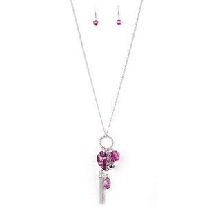 Purple Heart Necklace & Earring Set